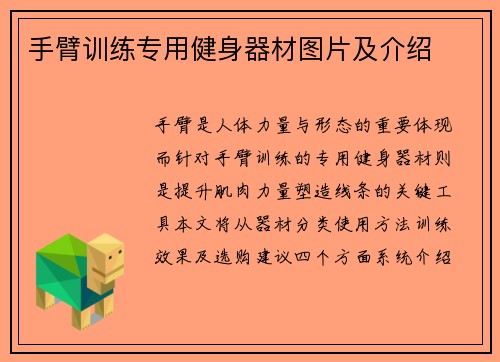 手臂训练专用健身器材图片及介绍